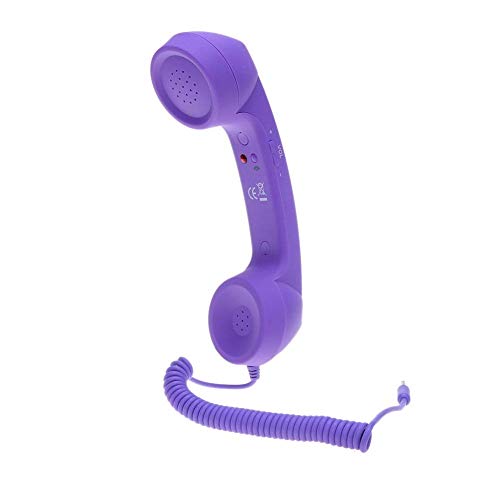 Vintage Retro Telefonhörer Handy Retro Classic 3,5 Mm Telefonhörer Mini Mic Telefonanrufempfänger Smartphone (Lila) von Bagima