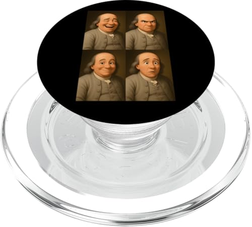 Benjamin Franklin Face Moods Illustration Graphic Designs PopSockets PopGrip für MagSafe von Bahaa's Tee
