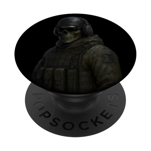 Cool Gaming Black Army Soldier Illustration Graphic Designs PopSockets Klebender PopGrip von Bahaa's Tee