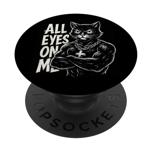 Cool Muscle Black Cat Illustration Novelty Graphic Designs PopSockets Klebender PopGrip von Bahaa's Tee