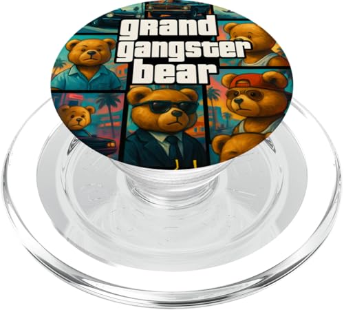 Cool Teddy Bear the Bear Father Illustration Graphic Designs PopSockets PopGrip für MagSafe von Bahaa's Tee