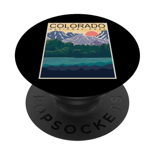 Coole Colorado die Rocky Mountains Illustration Grafik PopSockets Klebender PopGrip von Bahaa's Tee