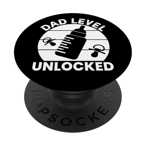 Dad Level Unlocked Illustration Novelty Cool Graphic Designs PopSockets Klebender PopGrip von Bahaa's Tee