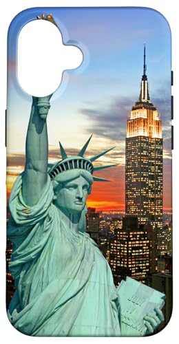 Hülle für iPhone 16 Cool New York City Skyline with Statue of Liberty Graphic von Bahaa's Tee