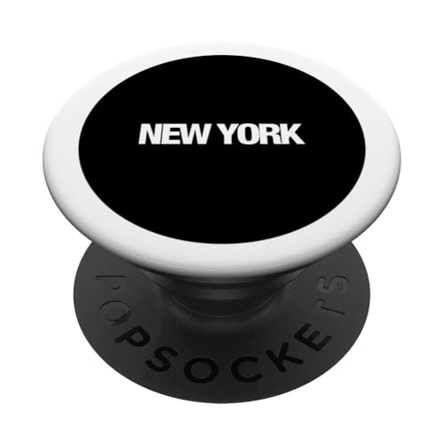 I Love New York City, New York in Black Circle Illustration PopSockets Klebender PopGrip von Bahaa's Tee