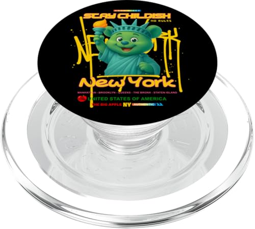 Stay Childish & wear Cool New York City Teddy Bear Graphic PopSockets PopGrip für MagSafe von Bahaa's Tee