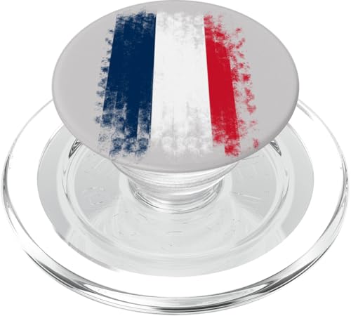 Vintage France Distressed Flag Illustration Graphic Designs PopSockets PopGrip für MagSafe von Bahaa's Tee