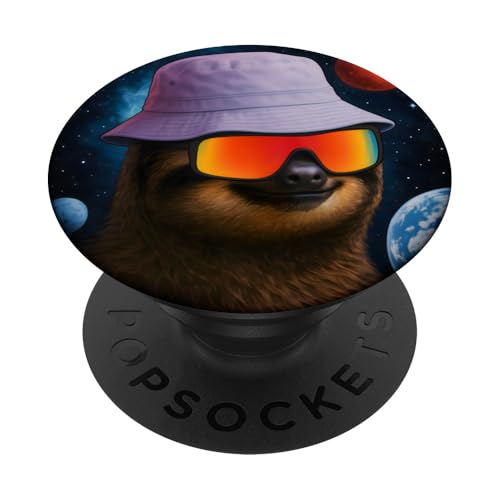 We Out Here, Cool Lazy Sloth Illustration Graphic Designs PopSockets Klebender PopGrip von Bahaa's Tee