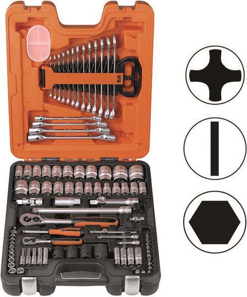Bahco Steckschlüsselsatz - 94-teilig 0,6 cm (0,25 ) und 1,3 cm (0.5 ) (BAHS877) von Bahco