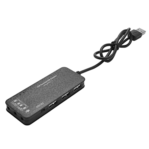 Bahderaus 3 Anschluss USB 2.0 Hub Externer 7.1Ch Sound Karte Headset Mikrofon Adapter Für PC Schwarz von Bahderaus