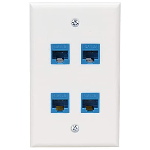 Bahderaus Ethernet Wall Plate 4 Port Wall Plate Female-Female Compatible with for Cat7/6/6E/5/5E Ethernet Devices -Blue von Bahderaus