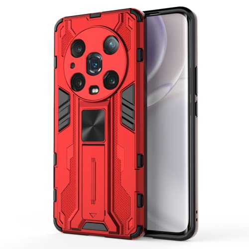 BaiBaiDY Handyhülle für Honor Magic 4 Pro Hülle, Stoßdämpfung, Halterung, Fallfestigkeit, TPU + PC-Doppelschichtdesign, Geeignet für Honor Magic 4 Pro.（Rot） von BaiBaiDY
