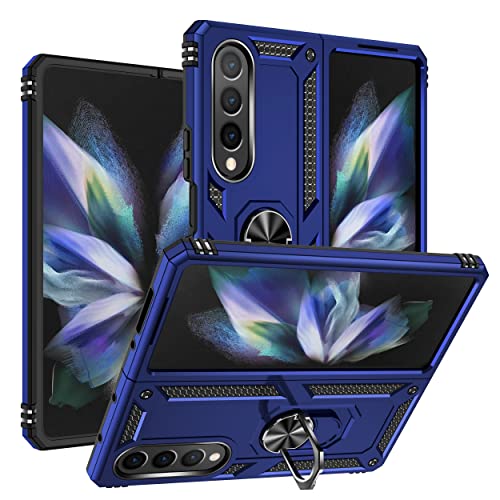 BaiBaiDY Handyhülle für Samsung Galaxy Z Fold 4 Hülle, Stoßdämpfung, Halterung, Fallfestigkeit, TPU + PC-Doppelschichtdesign, Hülle für Samsung Galaxy Z Fold 4.(Blau von BaiBaiDY