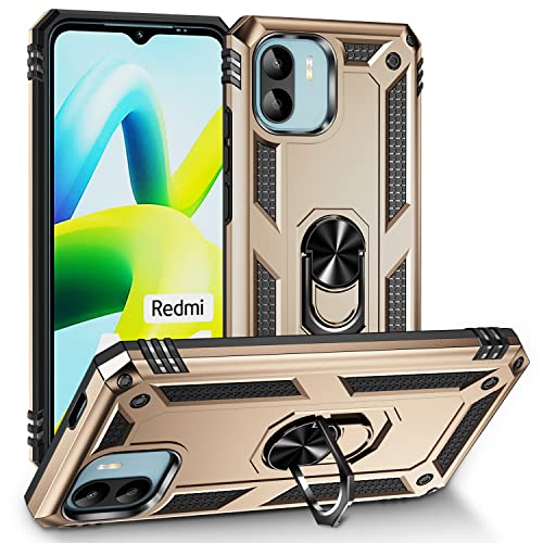 BaiBaiDY Handyhülle für Xiaomi Redmi A1 Hülle, Stoßdämpfung, Halterung, Fallfestigkeit, TPU + PC-Doppelschichtdesign, Hülle für Xiaomi Redmi A1.(Golden) von BaiBaiDY