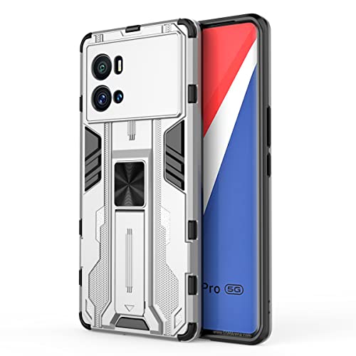 BaiBaiDY Handyhülle für vivo iQOO 9 Pro Hülle, Stoßdämpfung, Halterung, Fallfestigkeit, TPU + PC-Doppelschichtdesign, Geeignet für vivo iQOO 9 Pro.（Silber） von BaiBaiDY