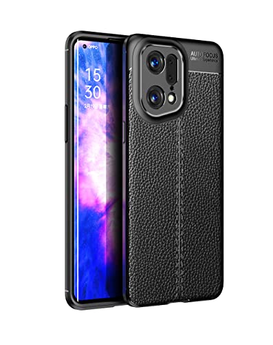 BaiBaiDY Hülle für Oppo Find X5 Pro, Kratzfeste, Schlanke, Stoßfeste TPU-Stoßstangenabdeckung, Flexibler Schutz, Schutzhülle für Oppo Find X5 Pro Handyhülle.(Schwarz) von BaiBaiDY