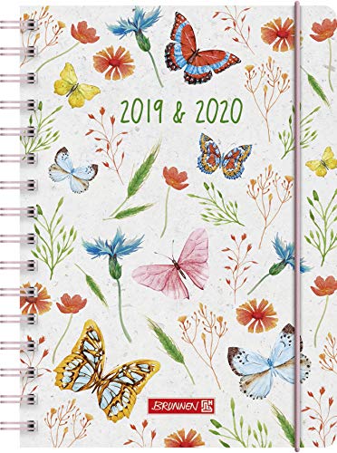 Baier & Schneider BRUNNEN 1072975040 „Schmetterling“ , Schülerkalender/Tageskalender 2019/2020 , 1 Seite = 1 Tag, Sa. + So. auf einer Seite , Blattgröße 14,8 x 21 cm , A5, PP-Einband von Baier & Schneider