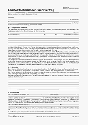 Baier & Schneider Baier 1025215 & Schneider Vertragsformular Pachtvertrag, A4, 4 Blatt von Baier & Schneider