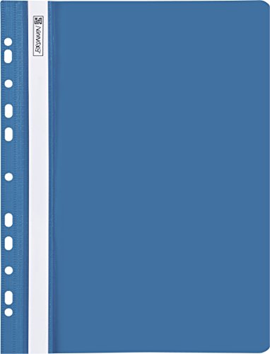 Baier & Schneider Brunnen 102015230 Schnellhefter (A4 gelocht, Office to go, glasklares Deckblatt) blau von Baier & Schneider