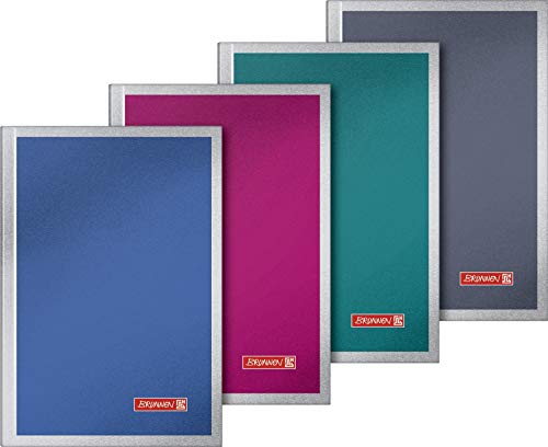Baier & Schneider Brunnen 105597003, Notizbuch, A6, unliniert, Premium metallic (5 Stück 4 Farbig Sortiert) von Baier & Schneider
