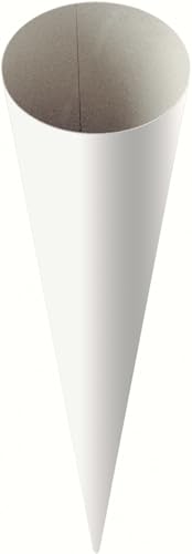 Baier & Schneider Heyda 204870035 Schultüten-Rohlinge Geschwistertüte(Höhe 35 cm, Durchmesser 11 cm, Karton, 380g/m²) weiß (Packung mit 2) von Baier & Schneider