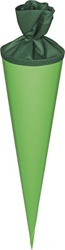 Baier & Schneider Heyda 204870054 Schultüten-Rohlinge mit Filzverschluss (Höhe 70 cm, Durchmesser 19 cm, Karton, 380g/m²) grün von Baier & Schneider