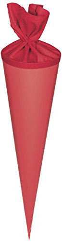 Baier & Schneider Heyda 204870055 Schultüten-Rohlinge mit Filzverschluss (Höhe 70 cm, Durchmesser 19 cm, Karton, 380g/m²) rot von Baier & Schneider