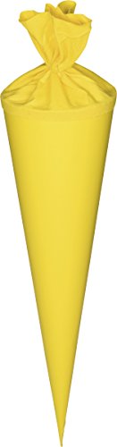 Baier & Schneider Heyda 204870056 Schultüten-Rohlinge mit Filzverschluss (Höhe 70 cm, Durchmesser 19 cm, Karton, 380g/m²) gelb von Baier & Schneider