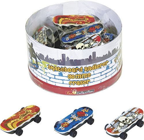 Brunnen Baier & Schneider Brunnen 1027320 Radiergummi / Radierer Skateboard Fun Collection, 6 x 2 cm, 3 verschiedene Motive) von Baier & Schneider