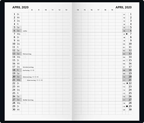 Glocken 513102890 Taschenkalender "Monatssichtkalender", 2018, schwarz von Baier & Schneider