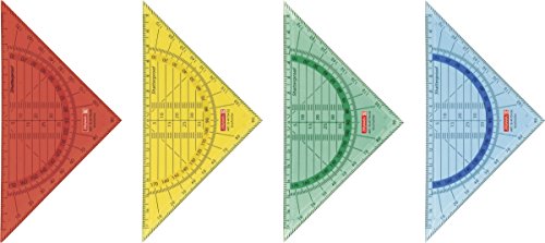 Unbekannt Baier & Schneider Brunnen 104975402 Geometrie-Dreieck / Geodreieck für Schule und Büro 16 cm, bruchsicher, 4 verschiedene Farben) von Baier & Schneider