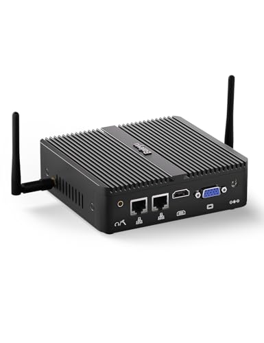 Lüfterloser Mini pc Industrie Windows 10 Pro, Industrie PC Lüfterloser Celeron J4125 Prozessor, 32 GB DDR4 RAM, 512 GB SSD, Mini-PC Small Desktop unterstützt 4K HDMI/VGA -Ausgang, BT 4.0, Dual LAN von Baieyu