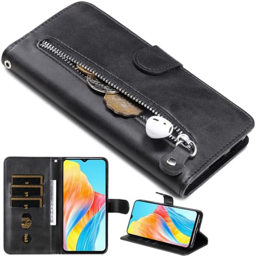 Baifu Handyhülle für Redmi Note 14 4G Reißverschluss Tasche, Hülle Brieftasche Handytasche Cover für Redmi Note 14 4G Geldbörse Case mit Handschlaufe Wallet-05 von Baifu