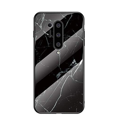 Baifu Hülle für OnePlus 8 Pro Hülle Marmor Gehärtetem Glas & Silikon Rand Hybrid Hardcase Stoßfest Kratzfest Handyhülle Dünn Case Handyhülle für OnePlus 8 Pro (Schwarzes Weiß) von Baifu