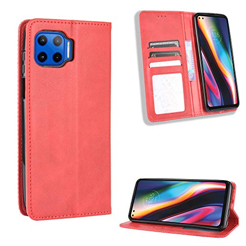 Baifu Lederhülle für Motorola Moto G 5G Plus Hülle, Flip Case Schutzhülle Handy mit Kartenfach Stand und Magnet Funktion als Brieftasche, Tasche Cover Etui Handyhülle für Motorola Moto G 5G Plus, Rot Baifu Lederhülle für Motorola Moto G 5G Plus Hülle, Flip Case Schutzhülle Handy mit Kartenfach Stand und Magnet Funktion als Brieftasche, Tasche Cover Etui Handyhülle für Motorola Moto G 5G Plus, Rot von Baifu