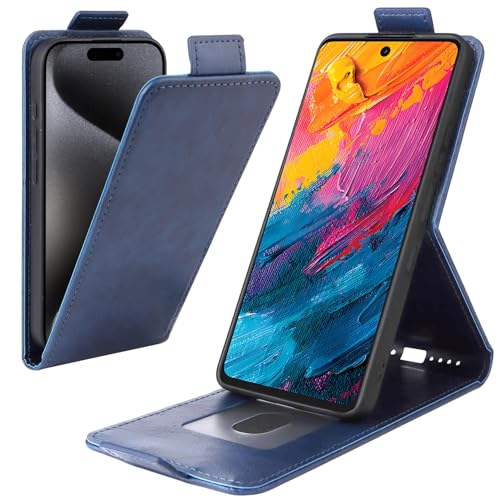 Baifu Lederhülle für Tecno Camon 40 Pro 4G/CM6, Flip Folio Hüllen für Tecno Camon 40 Pro 4G/CM6 mit horizontalem Ständer und Kartenhalter-Blau von Baifu