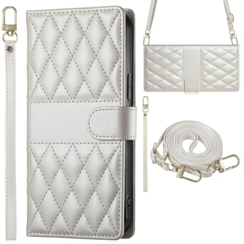 Baifu Plaid-Telefonhülle für iPhone 16 PRO MAX, Brieftaschen-Schutzhülle mit Handschlaufe, kompatibel mit iPhone 16 PRO MAX-Weiß Baifu Plaid-Telefonhülle für iPhone 16 PRO MAX, Brieftaschen-Schutzhülle mit Handschlaufe, kompatibel mit iPhone 16 PRO MAX-Weiß von Baifu