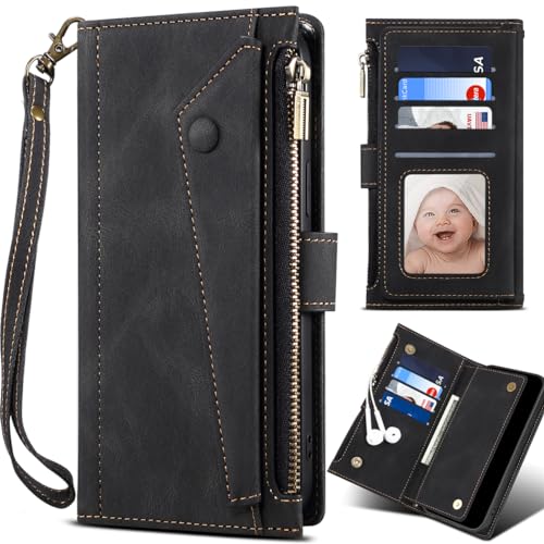 Baifu RFID Blocker Handyhülle für iPhone 16 Pro max, Reißverschluss Tasche, Hülle Brieftasche Handytasche Cover für iPhone 16 Pro max-Schwarz Baifu RFID Blocker Handyhülle für iPhone 16 Pro max, Reißverschluss Tasche, Hülle Brieftasche Handytasche Cover für iPhone 16 Pro max-Schwarz von Baifu