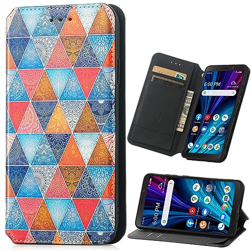 Baifu RFID Schutz Cover für Fairphone 5 Hülle, Bunt kariert Klapphülle Kartenfach Wallet Phone Case, Flip Leather Cover für Fairphone 5-03 von Baifu