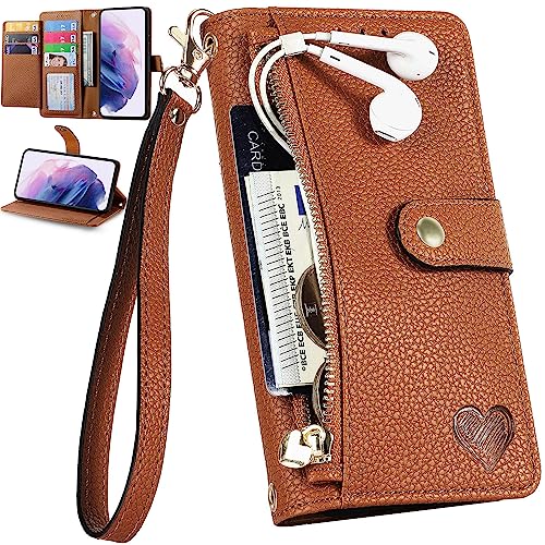 Baifu RFID Schutz Cover für LG K50S Hülle, Reißverschluss Tasche Wallet Phone Case, Zipper Pocket und Card Slot Leather Cover für LG K50S-06 von Baifu