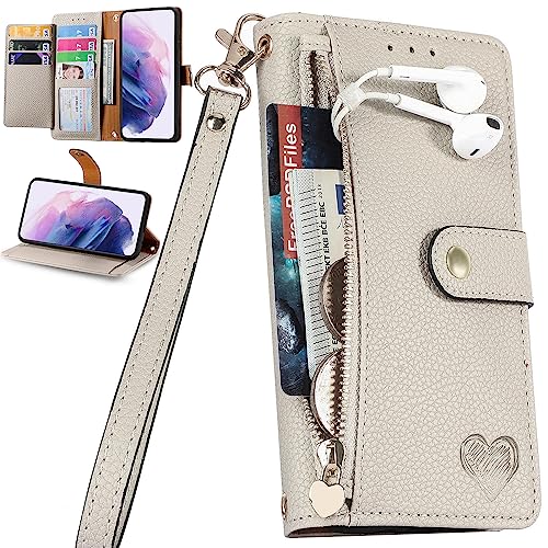 Baifu RFID Schutz Cover für Xiaomi Poco F2 PRO Hülle, Reißverschluss Tasche Wallet Phone Case, Zipper Pocket und Card Slot Leather Cover für Xiaomi Poco F2 PRO-04 von Baifu