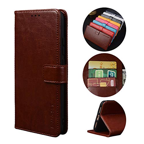 Handyhülle für Ulefone Note 8/Note 8P Hülle Leder, Ulefone Note 8/Note 8P Lite Handy Hüllen, Vintage Flip Handytasche Tasche Schutzhülle lederhülle klapphülle für Ulefone Note 8/Note 8P Case, Braun von Baifu