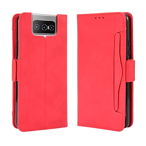 Lederhülle für Asus Zenfone 7 Pro ZS671KS Hülle, Flip Case Schutzhülle Handy mit Kartenfach Stand und Magnet Funktion als Brieftasche, Tasche Cover Etui Handyhülle für Zenfone 7 Pro ZS671KS, Rot Lederhülle für Asus Zenfone 7 Pro ZS671KS Hülle, Flip Case Schutzhülle Handy mit Kartenfach Stand und Magnet Funktion als Brieftasche, Tasche Cover Etui Handyhülle für Zenfone 7 Pro ZS671KS, Rot von Baifu