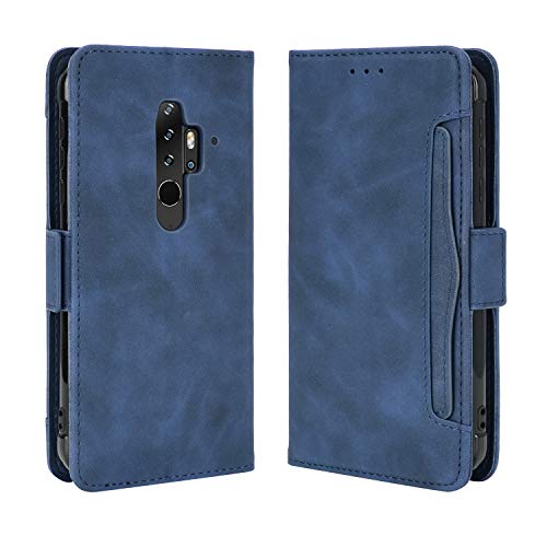 Lederhülle für Blackview BV6300 Pro Hülle, Flip Case Schutzhülle Handy mit Kartenfach Stand und Magnet Funktion als Brieftasche, Tasche Cover Etui Handyhülle für Blackview BV6300 Pro, Blau von Baifu