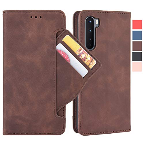 Lederhülle für OnePlus Nord Hülle, Flip Case Schutzhülle Handy mit Kartenfach Stand und Magnet Funktion als Brieftasche, Tasche Cover Etui Handyhülle für OnePlus Nord, Brown Lederhülle für OnePlus Nord Hülle, Flip Case Schutzhülle Handy mit Kartenfach Stand und Magnet Funktion als Brieftasche, Tasche Cover Etui Handyhülle für OnePlus Nord, Brown von Baifu