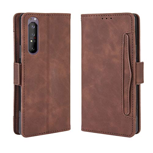 Lederhülle für Sony Xperia 5 II Hülle, Flip Case Schutzhülle Handy mit Kartenfach Stand und Magnet Funktion als Brieftasche, Tasche Cover Etui Handyhülle für Sony Xperia 5 II, Brown von Baifu