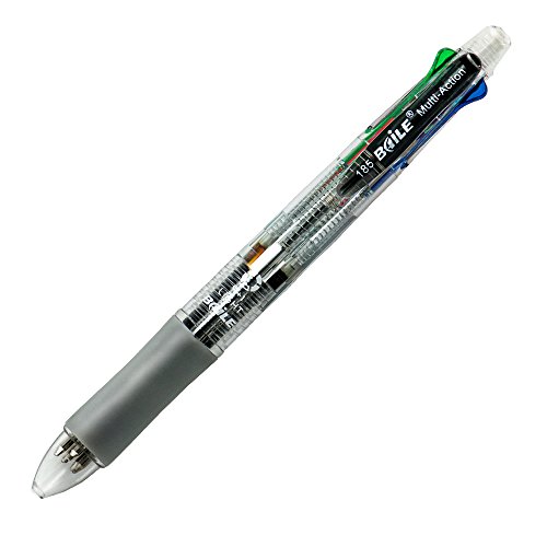 Baile Grip 4+1, 4 Farben, 0,7 mm Kugelschreiber und 0,5 mm Bleistift mit Radiergummi in der Kappe von Baile