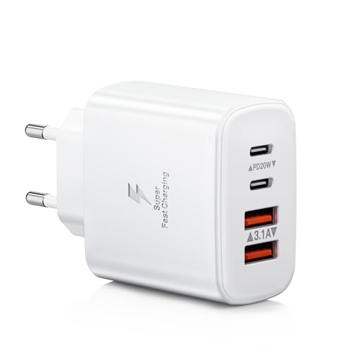 USB C Ladegerät, 40W 4-Port USB C Stecker Mehrfach Ladegerät für iPhone 15 14 13 12 11 Pro Max SE XS XR 8 7, Samsung, Schnellladegerät USBC Adapter Ladestecker USB Netzteil Handy Charger USB C Ladegerät, 40W 4-Port USB C Stecker Mehrfach Ladegerät für iPhone 15 14 13 12 11 Pro Max SE XS XR 8 7, Samsung, Schnellladegerät USBC Adapter Ladestecker USB Netzteil Handy Charger von Baileku