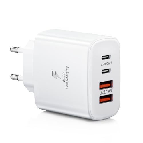 USB C Schnellladegerät, 40W 4 Port USB C Ladegerät Dual Port PD+QC, Multiple Typ C Ladegerät Adapter für iPhone 14/13/12/11/Pro Max/XS/XR/8/7/Telefon/Samsung/Tablet USB C Schnellladegerät, 40W 4 Port USB C Ladegerät Dual Port PD+QC, Multiple Typ C Ladegerät Adapter für iPhone 14/13/12/11/Pro Max/XS/XR/8/7/Telefon/Samsung/Tablet von Baileku