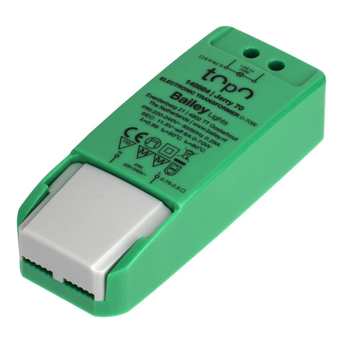 BAIL TOPO Jerry elektr. Trafo 145684 230/12V AC 0-70W/LED 0-45W dimmbar BAIL TOPO Jerry elektr. Trafo 145684 230/12V AC 0-70W/LED 0-45W dimmbar von Bailey Electric & Electronics